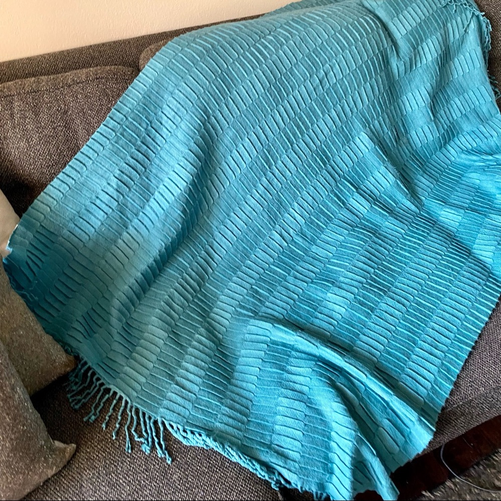 SOLD West Elm Turquoise Throw Blanket